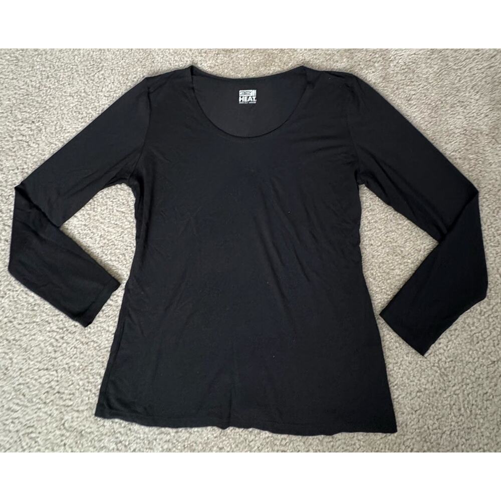 32 Degrees Heat Womens Black Long Sleeve Shirt XL Stretch Lightweight Base Layer